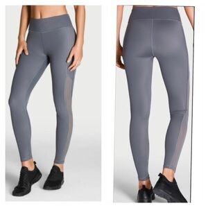 💪Victoria’s Secret Sport Gray Mesh Side Panel Leggings Yoga Tight Size Small MR